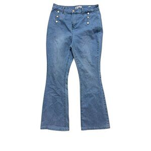 Revelation Denim High Rise Bootcut Flare Jeans Size 10 Light Wash Sailor Buttons
